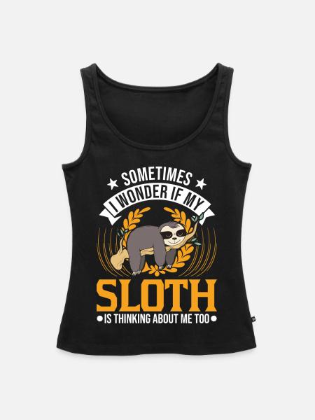 Faultier Liebhaber - Frauen Premium Organic Tank Top - Schwarz