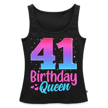 Birthday Queen 41 Geburtstag - Women’s Premium Organic Tank top - black - Front - AI Model Female 172 light (172cm)