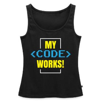 Mein Code Funktioniert Programmieren Coding Coder - Frauen Premium Organic Tank Top - Schwarz - Vorne - AI Model Female 172 light (172cm)