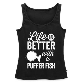Everything is better with puffer fish Giant puffer fish - Women’s Premium Organic Tank top - black - Front - AI Model Female 172 light (172cm)