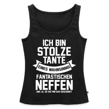 Godmother Nephew Aunt - Women’s Premium Organic Tank top - black - Front - AI Model Female 172 light (172cm)