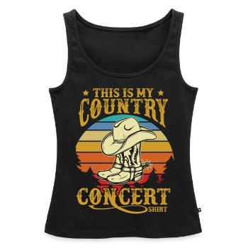 Das ist mein Country-Konzert-Shirt - Frauen Premium Organic Tank Top - Schwarz - Vorne - AI Model Female 172 light (172cm)