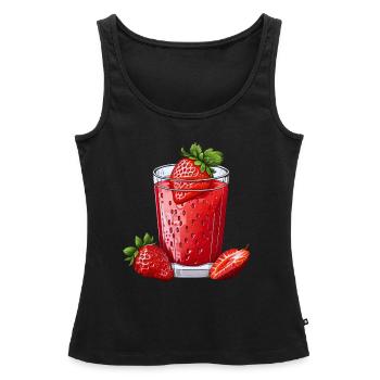 Sirop de Fraise - Débardeur bio Premium Femme - noir - Devant - AI Model Female 172 light (172cm)