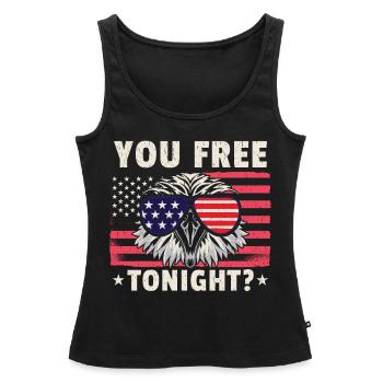 Weißkopfseeadler Amerikanische Flagge, die Sie heute Abend frei haben - Frauen Premium Organic Tank Top - Schwarz - Vorne - AI Model Female 172 light (172cm)