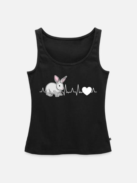 Kaninchen Herzschlag Hase - Frauen Premium Organic Tank Top - Schwarz