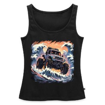 Monstertruck - Frauen Premium Organic Tank Top - Schwarz - Vorne - AI Model Female 172 light (172cm)