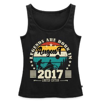 August 2017. Geburtstagsgeschenk August 2017. August - Frauen Premium Organic Tank Top - Schwarz - Vorne - AI Model Female 172 light (172cm)