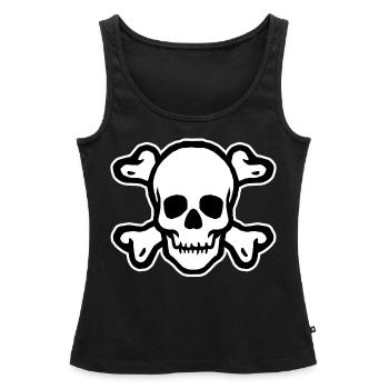 Schädel - Frauen Premium Organic Tank Top - Schwarz - Vorne - AI Model Female 172 light (172cm)