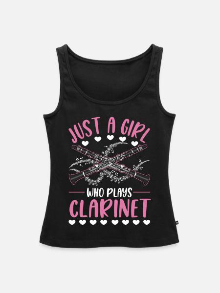 Klarinette Mädchen Klarinettistin - Frauen Premium Organic Tank Top - Schwarz