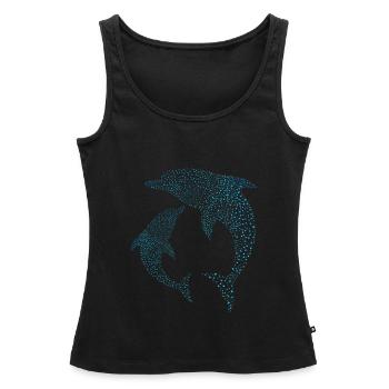 Dauphins de Delfine - Débardeur bio Premium Femme - noir - Devant - AI Model Female 172 light (172cm)