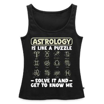 Astrology Like Puzzle Solve It Esoteric Signs - Women’s Premium Organic Tank top - black - Front - AI Model Female 172 light (172cm)