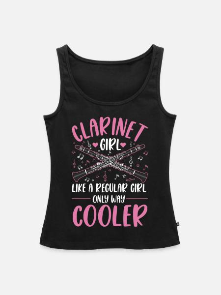 Klarinette Mädchen Klarinettistin - Frauen Premium Organic Tank Top - Schwarz