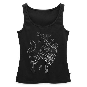 Bouldern Boulder Klettern Boulderer Bouldering - Frauen Premium Organic Tank Top - Schwarz - Vorne - AI Model Female 172 light (172cm)