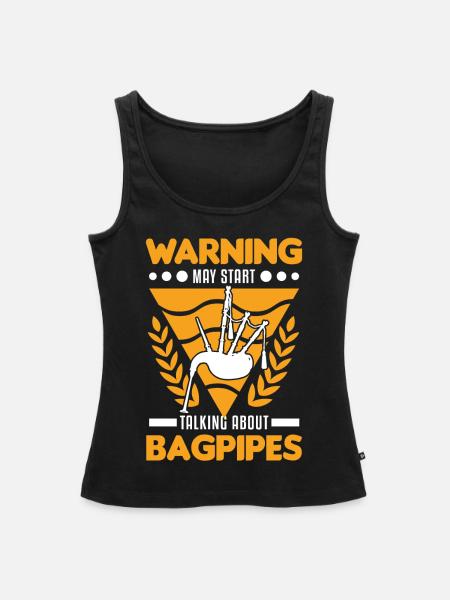 Warnung Dudelsack Dudelsackspieler - Frauen Premium Organic Tank Top - Schwarz
