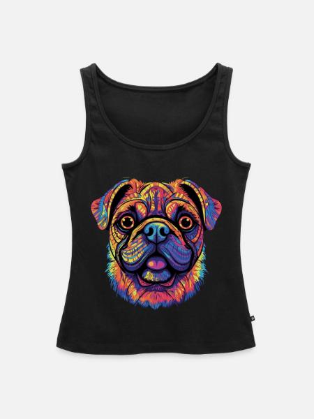 Mops Geschenk - Frauen Premium Organic Tank Top - Schwarz