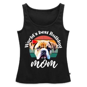 MEILLEURE MAMAN BULLDOG DU MONDE Dog Dogs Bulldog - Débardeur bio Premium Femme - noir - Devant - AI Model Female 172 light (172cm)