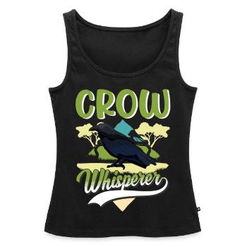 Chuchoteurs de corbeaux Corbeau Crow Crow éleveur de corbeaux - Débardeur bio Premium Femme - noir - Devant - AI Model Female 172 light (172cm)