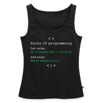 Regeln der Programmierung - Frauen Premium Organic Tank Top - Schwarz - Vorne - AI Model Female 172 light (172cm)
