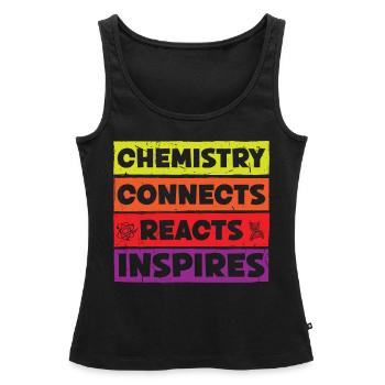 Chemiker Connects Reacts Inspires Chemie Chemikant - Frauen Premium Organic Tank Top - Schwarz - Vorne - AI Model Female 172 light (172cm)
