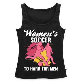 Soccer féminin, Football féminin, Football féminin - Débardeur bio Premium Femme - noir - Devant - AI Model Female 172 light (172cm)
