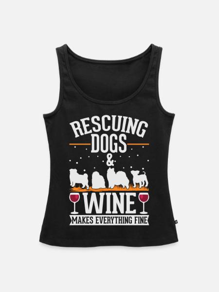 Hunderettung und Wein Straßenhund - Frauen Premium Organic Tank Top - Schwarz