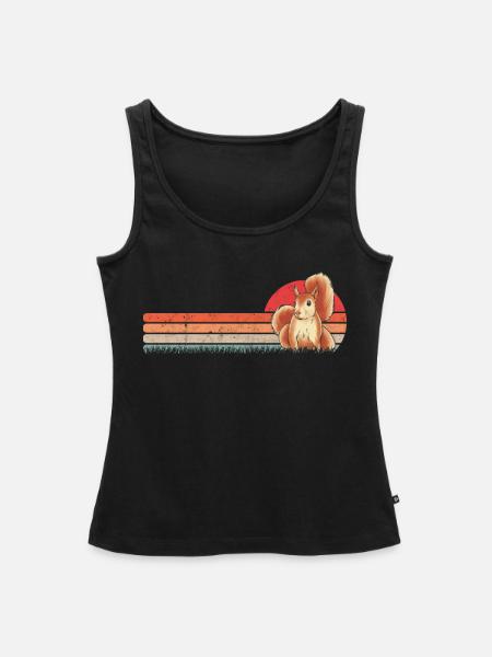 Eichhörnchen Retro Squirrel - Frauen Premium Organic Tank Top - Schwarz
