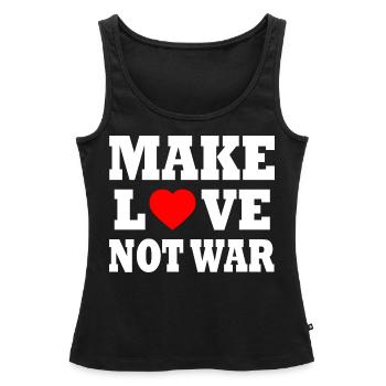 Make love not war - Débardeur bio Premium Femme - noir - Devant - AI Model Female 172 light (172cm)