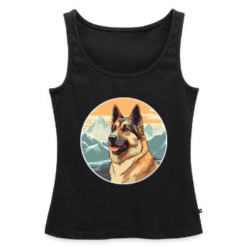 Race de chien de berger d’Europe de l’Est Cartoon Kawaii Wa - Débardeur bio Premium Femme - noir - Devant - AI Model Female 172 light (172cm)