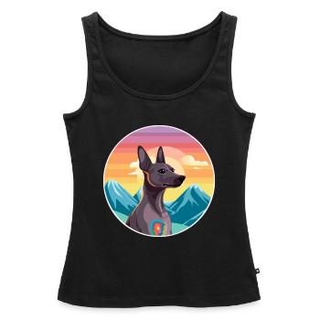 Xoloitzcuintli chien race dessin animé Kawaii aquarelle - Débardeur bio Premium Femme - noir - Devant - AI Model Female 172 light (172cm)