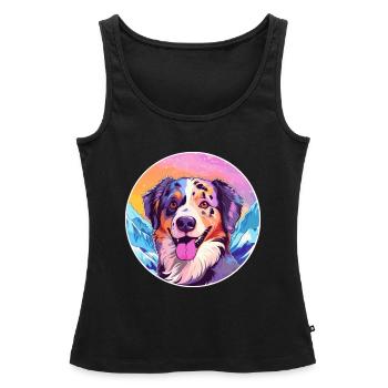 Alano Español chien race dessin animé Kawaii aquarelle - Débardeur bio Premium Femme - noir - Devant - AI Model Female 172 light (172cm)
