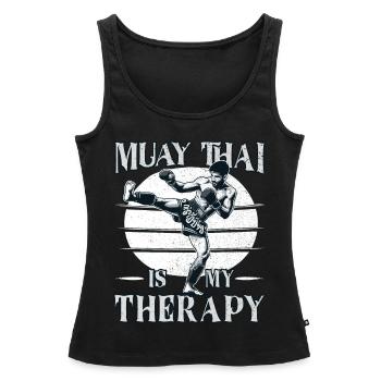 Muay Thai Boxing, Thai Boxer, Thai Boxing - Frauen Premium Organic Tank Top - Schwarz - Vorne - AI Model Female 172 light (172cm)