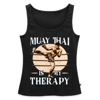 Muay Thai Boxing, Thai Boxer, Thai Boxing - Frauen Premium Organic Tank Top - Schwarz - Vorne - AI Model Female 172 light (172cm)