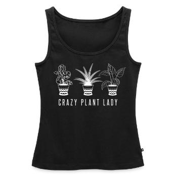 Crazy Plant Lady Garden Gardener Plants Gift - Women’s Premium Organic Tank top - black - Front - AI Model Female 172 light (172cm)