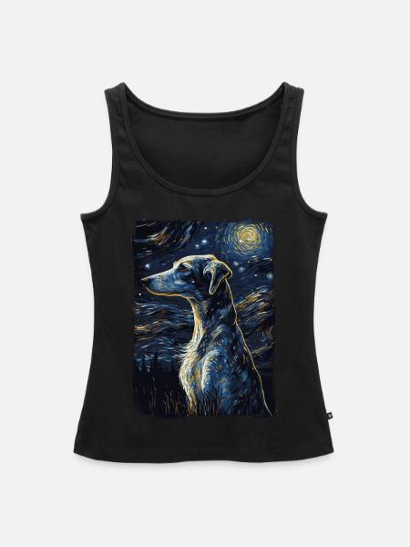 Galgo Espanol Starry Night - Frauen Premium Organic Tank Top - Schwarz