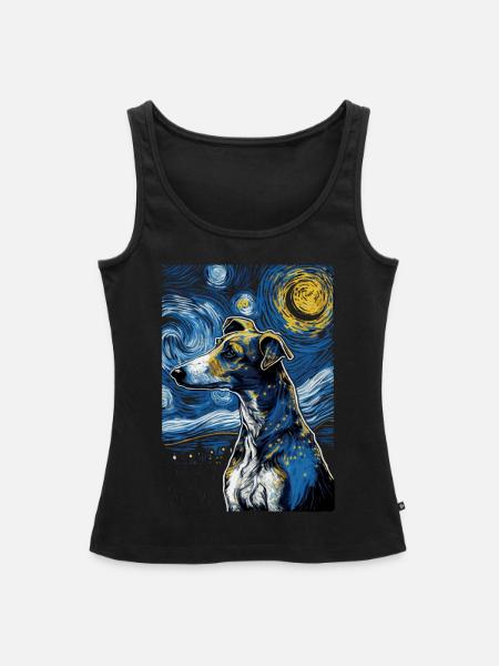 Galgo Espanol Starry Night - Frauen Premium Organic Tank Top - Schwarz