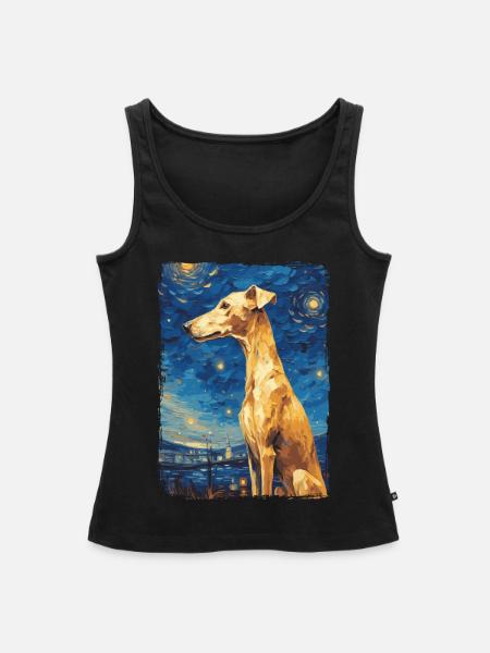 Galgo Espanol Starry Night - Frauen Premium Organic Tank Top - Schwarz