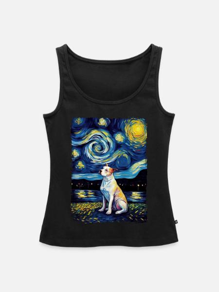 Pitbull Starry Night - Frauen Premium Organic Tank Top - Schwarz