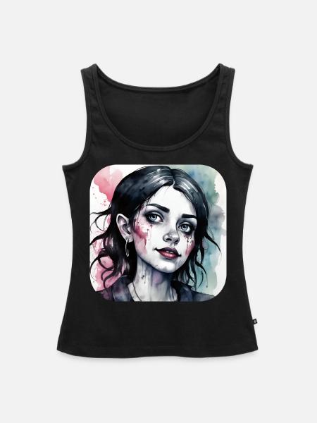 Cooles Gothic Punk Girl - Frauen Premium Organic Tank Top - Schwarz