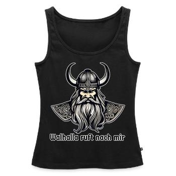 Stolzer Wikinger Walhalla ruft nach mir - Frauen Premium Organic Tank Top - Schwarz - Vorne - AI Model Female 172 light (172cm)
