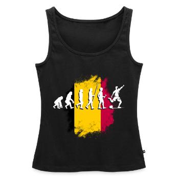 Belgique Belgique Belgique Belgique Bruxelles Football - Débardeur bio Premium Femme - noir - Devant - AI Model Female 172 light (172cm)