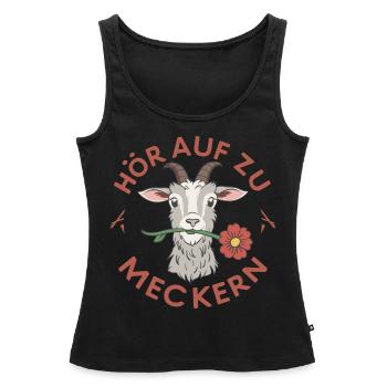 Hör auf zu meckern für eine Frau oder Mädchen - Frauen Premium Organic Tank Top - Schwarz - Vorne - AI Model Female 172 light (172cm)
