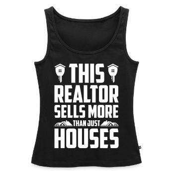 Agent immobilier Courtier immobilier Agent immobilier Agent immobilier - Débardeur bio Premium Femme - noir - Devant - AI Model Female 172 light (172cm)