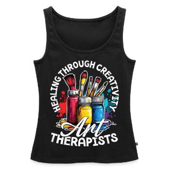 Heilung Durch Kreativität, Kunsttherapeut - Frauen Premium Organic Tank Top - Schwarz - Vorne - AI Model Female 172 light (172cm)