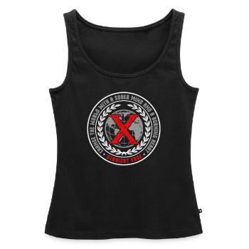 Vegan, Anti-drogues, Hardcore Punk Straight Edge - Débardeur bio Premium Femme - noir - Devant - AI Model Female 172 light (172cm)