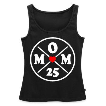 Mom 2025 - Débardeur bio Premium Femme - noir - Devant - AI Model Female 172 light (172cm)