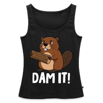 Dam It - Frauen Premium Organic Tank Top - Schwarz - Vorne - AI Model Female 172 light (172cm)