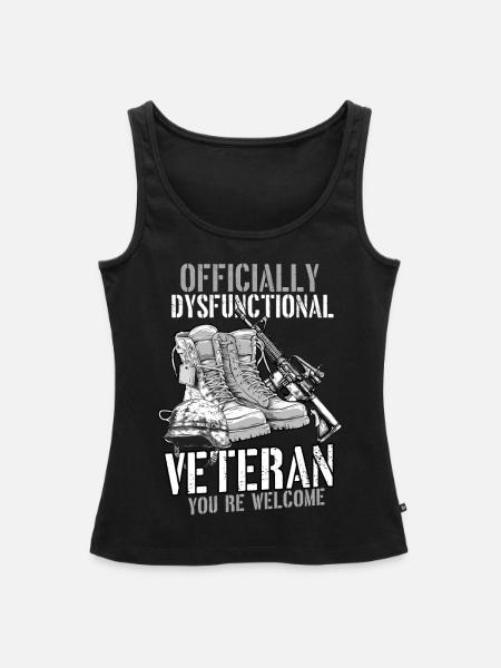Dysfunktionaler Veteran - Frauen Premium Organic Tank Top - Schwarz