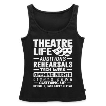 Musical Lover Théâtre Vie Rideau Levé - Débardeur bio Premium Femme - noir - Devant - AI Model Female 172 light (172cm)