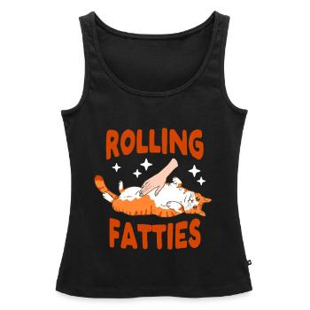Rolling Fatties Lustige Katzenliebhaber Kätzchen - Frauen Premium Organic Tank Top - Schwarz - Vorne - AI Model Female 172 light (172cm)