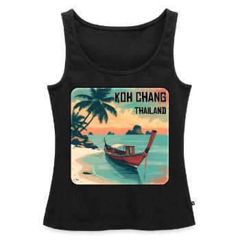 Koh Chang - Frauen Premium Organic Tank Top - Schwarz - Vorne - AI Model Female 172 light (172cm)